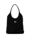 Miu Miu Women Embellished Satin Handbag In Schwarz