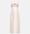 Miu Miu Embellished Silk And Wool Midi Dress In Opale