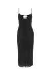 Miu Miu Rhinestone-embellished Silk Crepe Midi Dress In Black