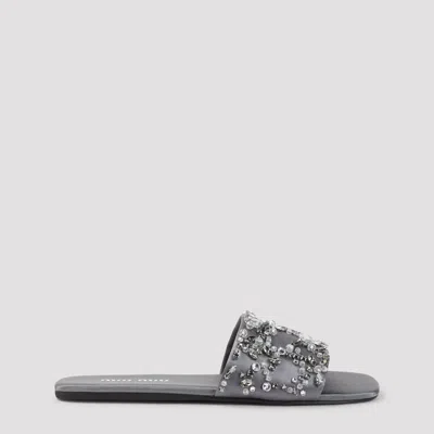 Miu Miu Embellished Slide Sandals In Multi