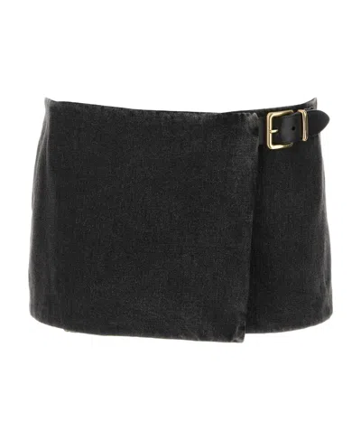 Miu Miu Emblem Skirt In Black