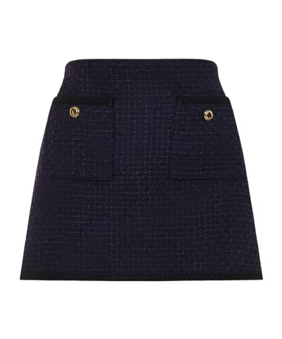 Miu Miu Emblem Skirt In Blue