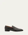 Miu Miu Embossed Logo Leather Mocassin Loafers In Brown