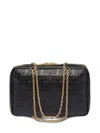 Miu Miu Leather Top-handle Bag With Embossed Logo In Black