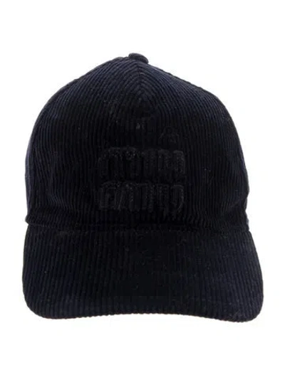 Pre-owned Miu Miu Embroidered Baseball Cap In Blue