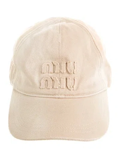 Pre-owned Miu Miu Embroidered Baseball Cap In Neutral