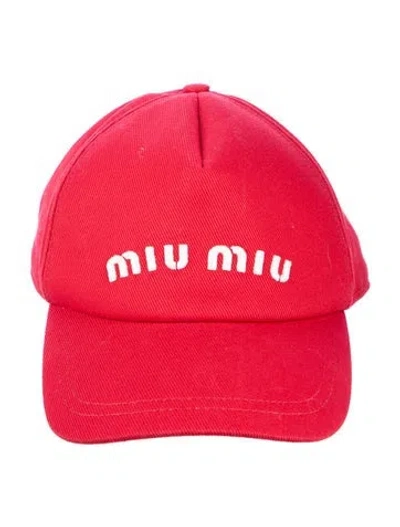 Pre-owned Miu Miu Embroidered Baseball Hat In Multi