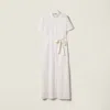 Miu Miu Embroidered Batiste Maxi-dress In White