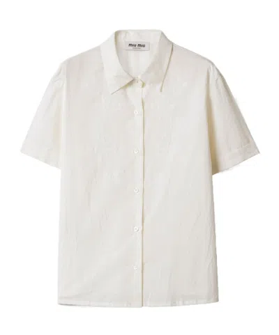 Miu Miu Embroidered Batiste Shirt