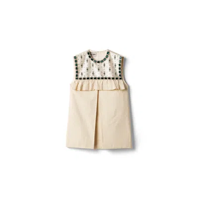 Miu Miu Embroidered Canvas Mini-dress In Multi