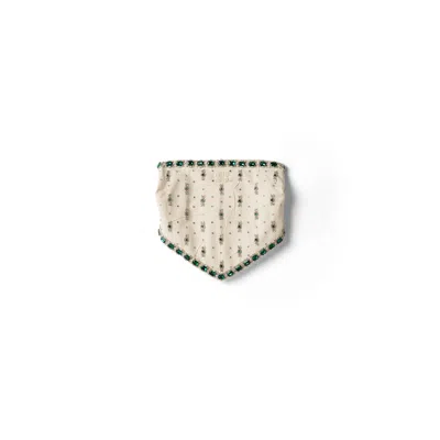Miu Miu Embroidered Canvas Top In Neutral