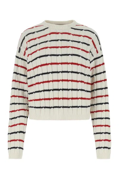 Miu Miu Embroidered Cashmere Oversize Sweater In F0009