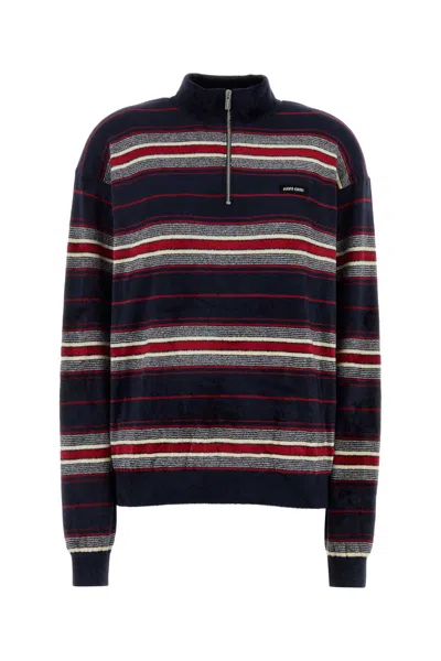 Miu Miu Embroidered Chenille Sweater In Multi