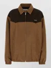 Miu Miu Collared Jacket Two Tone Elasticated Design In Brown