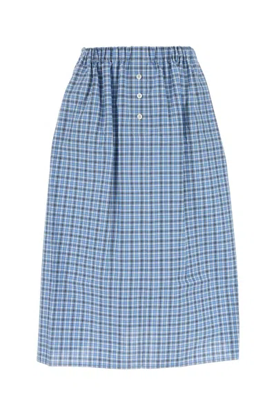 Miu Miu Embroidered Cotton Skirt In Multicolor