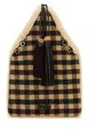 Miu Miu Checkered Fabric Handbag Dual Handles In Multi