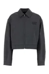 Miu Miu Collared Cropped Glencheck Jacket Long Sleeves