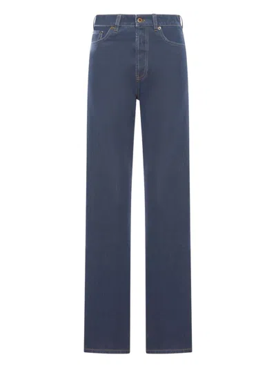 Miu Miu Embroidered Jeans In Blue