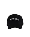 Miu Miu Embroidered-logo Baseball Cap In Black