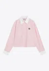 Miu Miu Cotton Shirt With White Collar And Cuffs In Pink