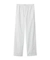 Miu Miu Embroidered-logo Poplin Trousers In White