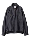 Miu Miu Embroidered Logo Ribbed-knit Jacket In Gray