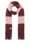 Miu Miu Embroidered Mohair Blend Scarf In Purple