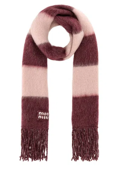 MIU MIU MIU MIU EMBROIDERED MOHAIR BLEND SCARF