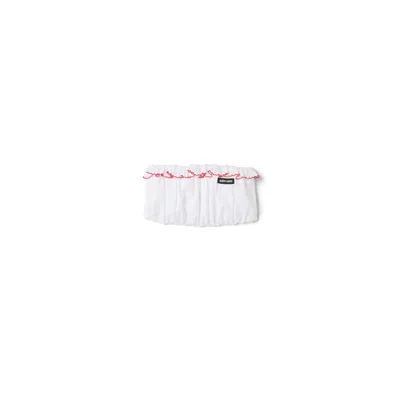Miu Miu Embroidered Poplin Bandeau Top In White