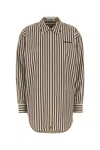 Miu Miu Embroidered Poplin Oversize Shirt In Avoriocacao