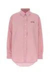 Miu Miu Embroidered Poplin Oversize Shirt In Pink