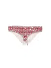 Miu Miu Embroidered Silk Bottoms In Pink