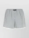 Miu Miu Embroidered Silk Shorts With Stripes