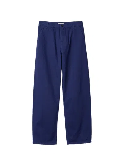 Miu Miu Garment-dyed Gabardine Pants In Indigo Blue