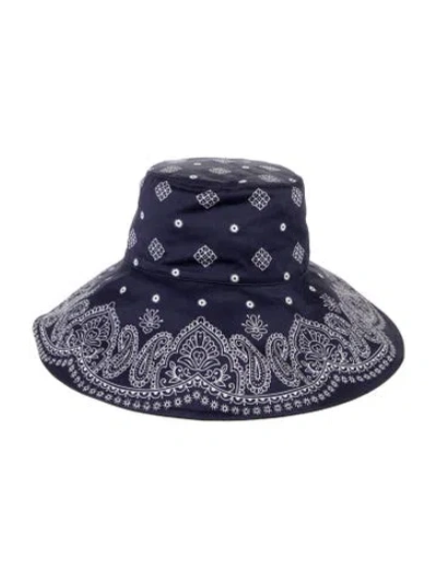 Pre-owned Miu Miu Embroidered Sunhat W/tags In Blue