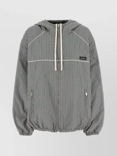 MIU MIU EMBROIDERED TECH FABRIC JACKET