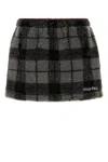 Miu Miu Embroidered Teddy Fabric Mini Skirt In Multi