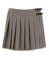 Miu Miu Embroidered Vichy Mini Skirt In Multicolor