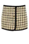 Miu Miu Embroidered Wool Blend Mini Skirt In Multicolor