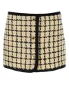 Miu Miu Embroidered Wool Blend Mini Skirt In Printed