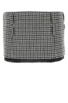Miu Miu Houndstooth Embroidered Wool Mini Skirt In Multicolor