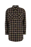 Miu Miu Embroidered Wool Oversize Shirt In Cammello