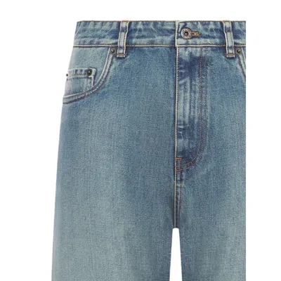 MIU MIU EMBROIDERED-LOGO REGULAR JEANS