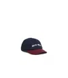 Miu Miu Drill Baseball Cap In Blue/bordeaux Red