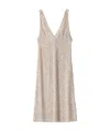 Miu Miu Embellished Midi Chiffon Dress In Nude