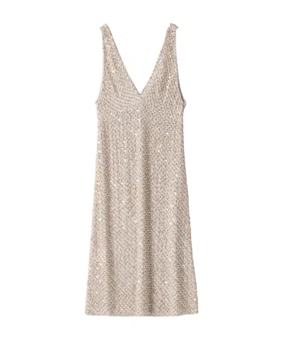MIU MIU EMBROIDERED CHIFFON DRESS