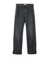 Miu Miu Embroidery Logo Jeans In Black