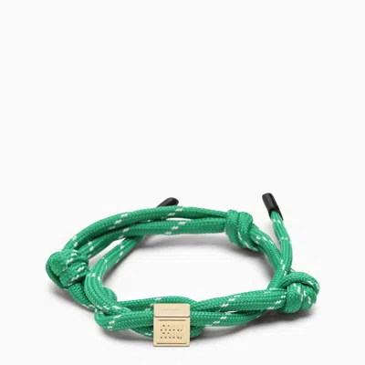 Miu Miu Emerald Green Rope Bracelet With Logo Women