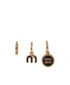 Miu Miu Set Of Enameled Metal Earrings In Multi