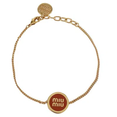 Miu Miu Enamel Metal Bracelet In Gold